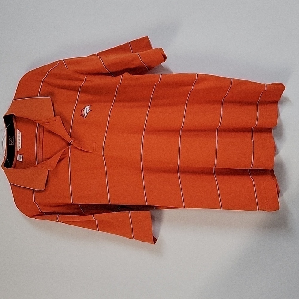 Cutter & Buck, Denver Bronco's Themed Orange Short-Sleeved Polo Shirt, Size XL